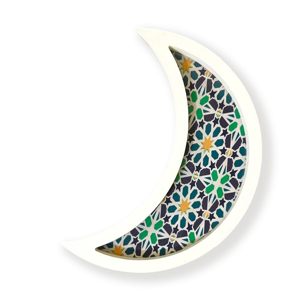 طقم صواني رمضان 4 قطع هلال وفانوس ونجمة لتقديم العصائر والمكسرات للضيوف