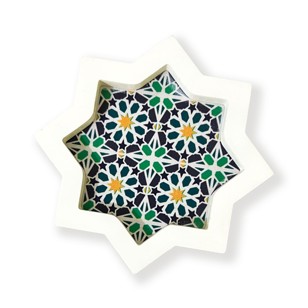 طقم صواني رمضان 4 قطع هلال وفانوس ونجمة لتقديم العصائر والمكسرات للضيوف