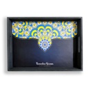 طقم صواني رمضان كريم قطعتين خشب بيد لتقديم الشاي والقهوة والحلويات للضيوف