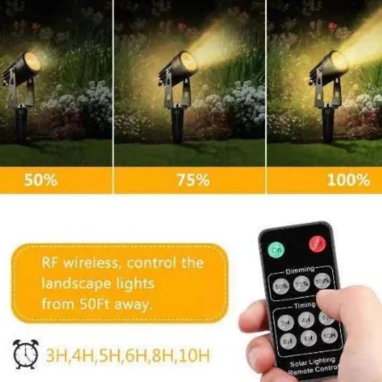 كشاف ومصباح شمسي لاضاءة الحدائق والممرات 5 قطع مع ريموت كنترول للتحكم عن بعد