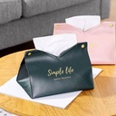 غطاء علبة مناديل جلد صناعي وتربروف لغرف النوم والمعيشة والمكتب بالوان مختلفة