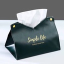 غطاء علبة مناديل جلد صناعي وتربروف لغرف النوم والمعيشة والمكتب بالوان مختلفة