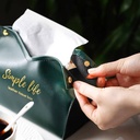 غطاء علبة مناديل جلد صناعي وتربروف لغرف النوم والمعيشة والمكتب بالوان مختلفة