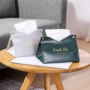 غطاء علبة مناديل جلد صناعي وتربروف لغرف النوم والمعيشة والمكتب بالوان مختلفة