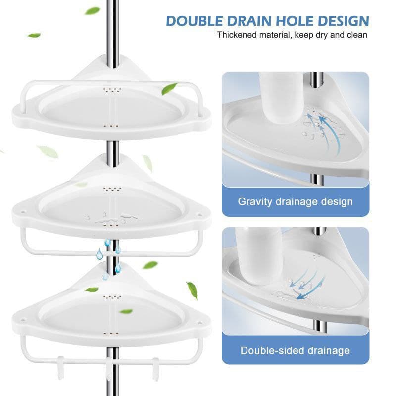 ركنة الحمام أربع أدوار وحامل فوطة من الأستانليس والبلاستيك