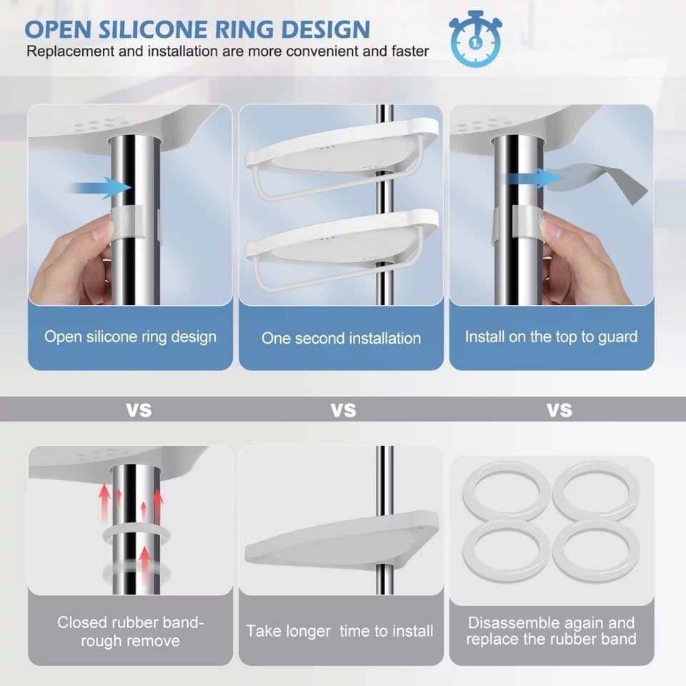 ركنة الحمام أربع أدوار وحامل فوطة من الأستانليس والبلاستيك