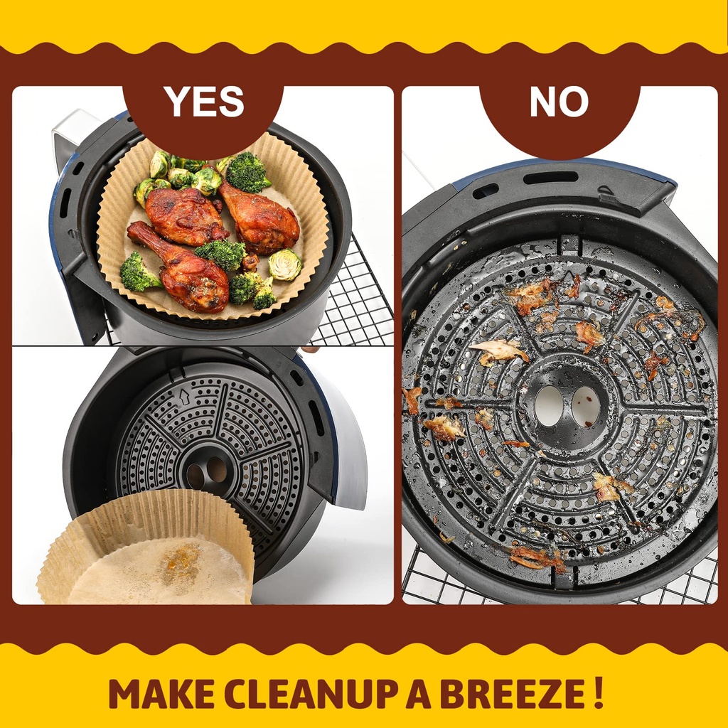 مجموعة ورق بطانة للمقلاة الهوائية 50 قطعة غير لاصق للاستخدام مره واحده