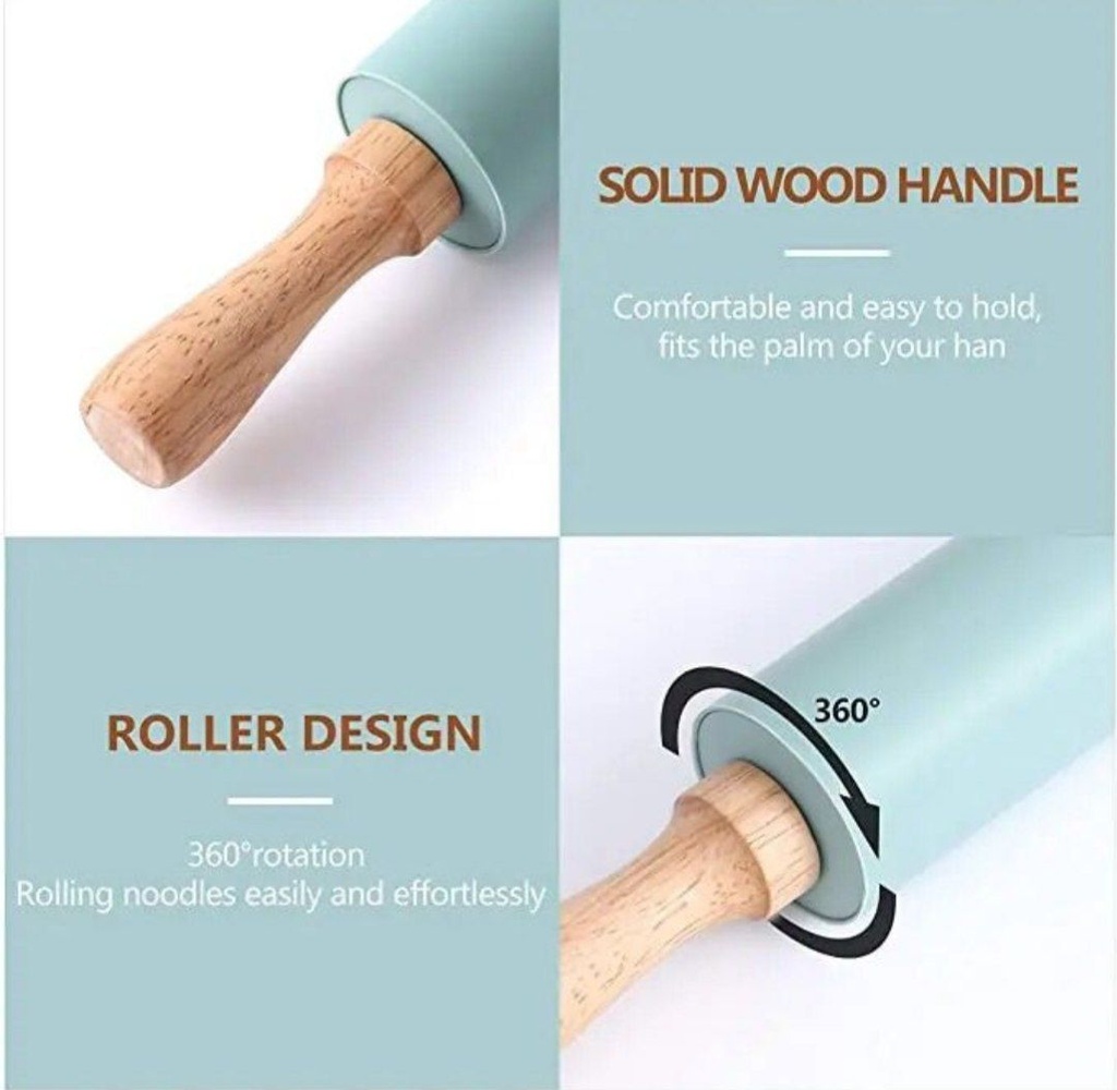 نشابة ومفرش عجين سيليكون غير لاصق لصنع الفطائر والبيتزا