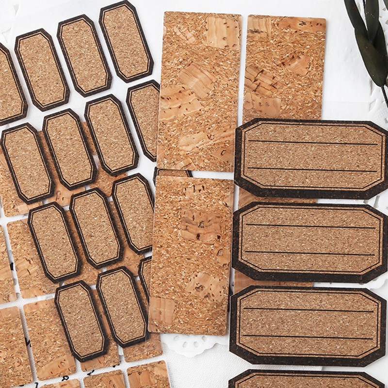 استيكر شكل خشبي كلاسيك قابل للكتابة للتحديد والتصنيف متعدد الأستخدامات