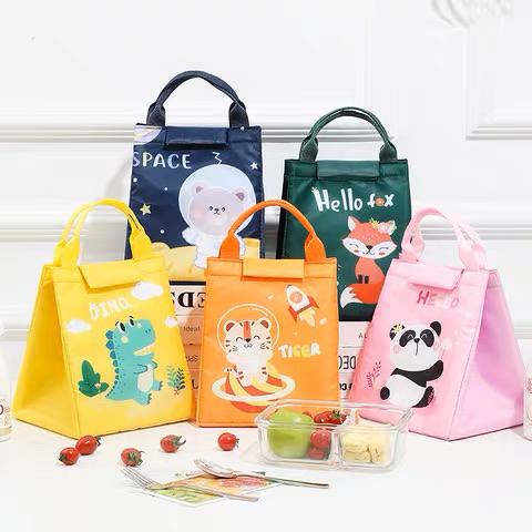 شنطة حفظ الطعام والمشروبات مبطنة بفويل حراري للعمل والدراسة بيد