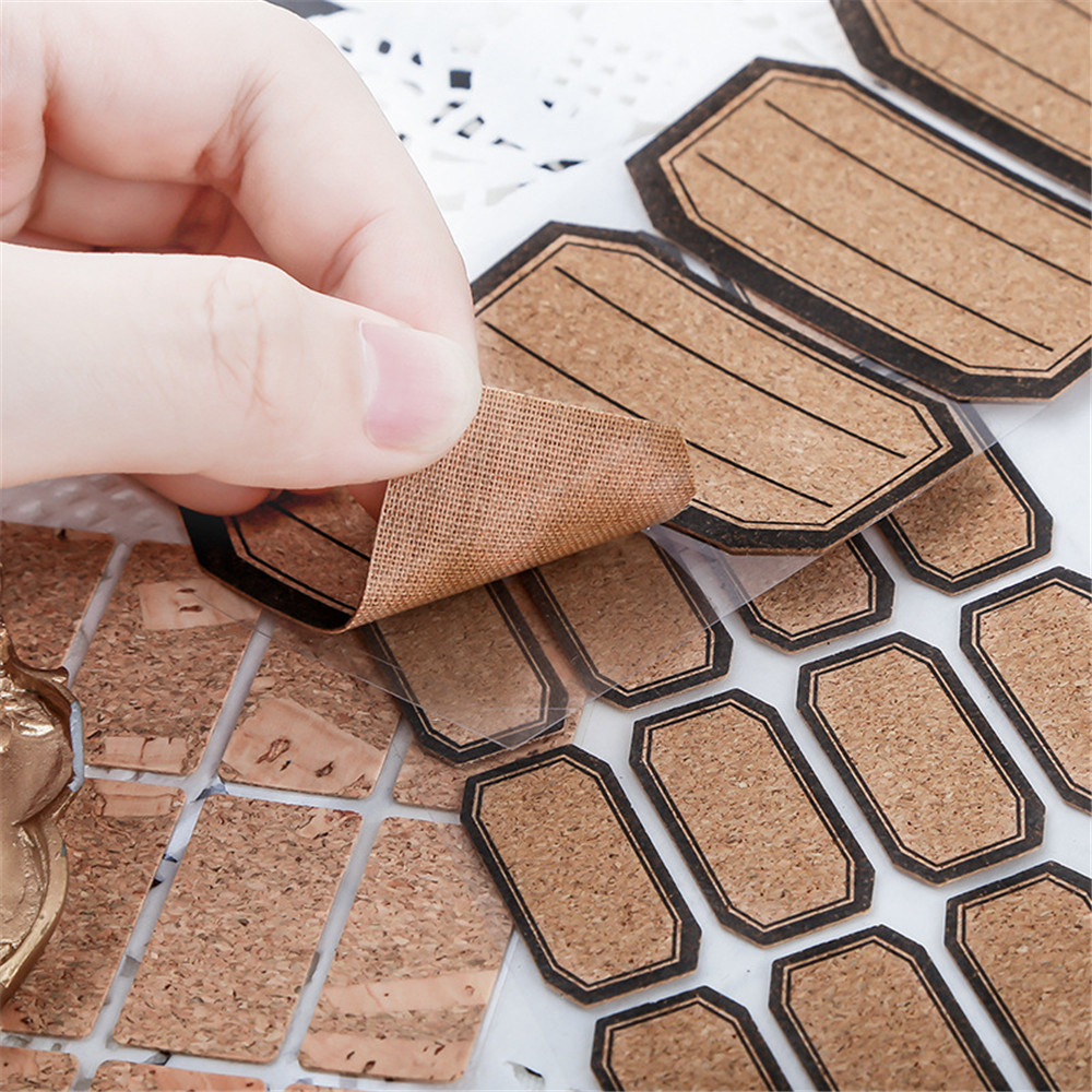 استيكر شكل خشبي كلاسيك للكتابة للتحديد والتصنيف متعدد الأستخدامات