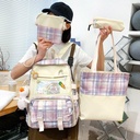 مجموعة شنط 4 قطع للمدارس وحمل متعلقات الاطفال الوان مختلفة