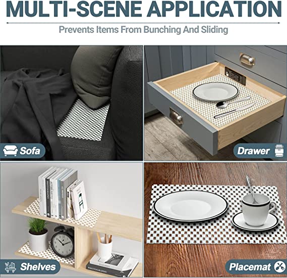 مفرش وبطانة مضاده للانزلاق لتجفيف الاطباق والاواني وللادراج والدواليب قابل للقص والغسيل