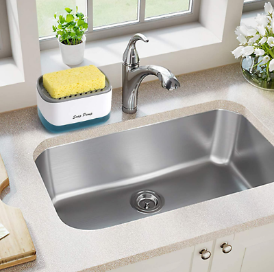 ديسبنسر صابون يدوي لغسيل الصحون والاطباق مع اسفنجة عملي وسهل الاستخدام