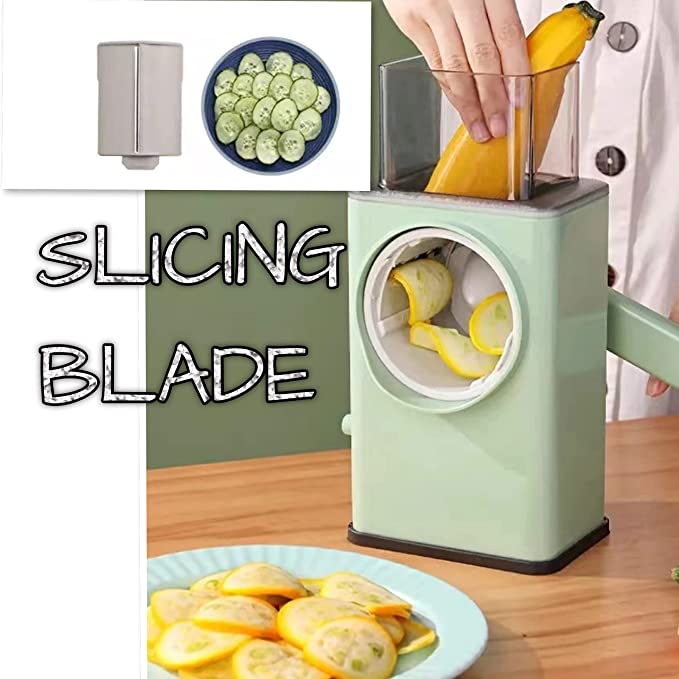 قطاعة ومبشرة يدوية 3 رؤوس للخضار والفواكه والجبن والشوكلاته عملية وسهلة الاستخدام