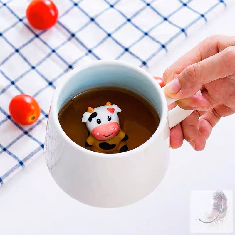 3D Mug with Cute Animal Inside for Tea, Juice, Milk Chocolate, Cappuccino 400 ml