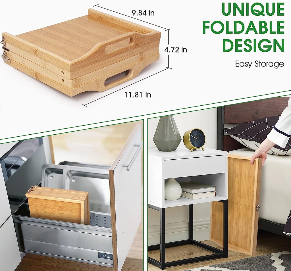 ترابيزة سرير لتقديم الطعام خشب بارجل قابلة للطي لسهولة ويد لسهولة الحمل