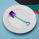 طقم معالق 6 قطع استانليس ستيل بالوان قوس قزح للشاي والكيك والايس كريم