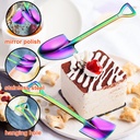 طقم معالق 6 قطع استانليس ستيل بالوان قوس قزح للشاي والكيك والايس كريم