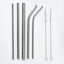 شاليموه استانليس ستيل قابلة لإعادة الاستخدام 5 قطع باشكال واحجام مختلفة مع فرش تنظيف