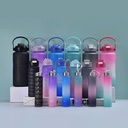 زجاجات مياه 3 قطع للجيم والمدرسة والعمل مقسمه بالوقت وبكلمات تحفيزية للشرب