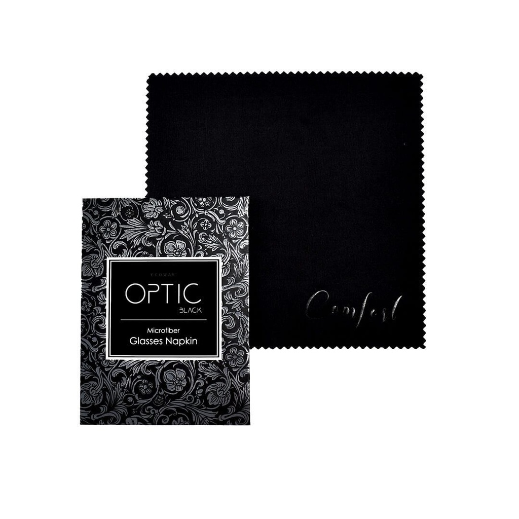 منديل تنظيف النظارات والعدسات مايكروفايبر باللون الاسود