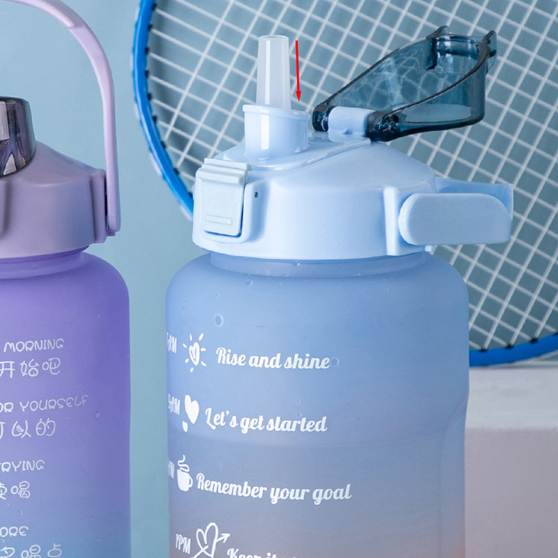 مجموعة زجاجات مياه 3 قطع بأحجام مختلفة مقسمة بالوقت وبكلمات تحفيزية للشرب للجيم والرحلات