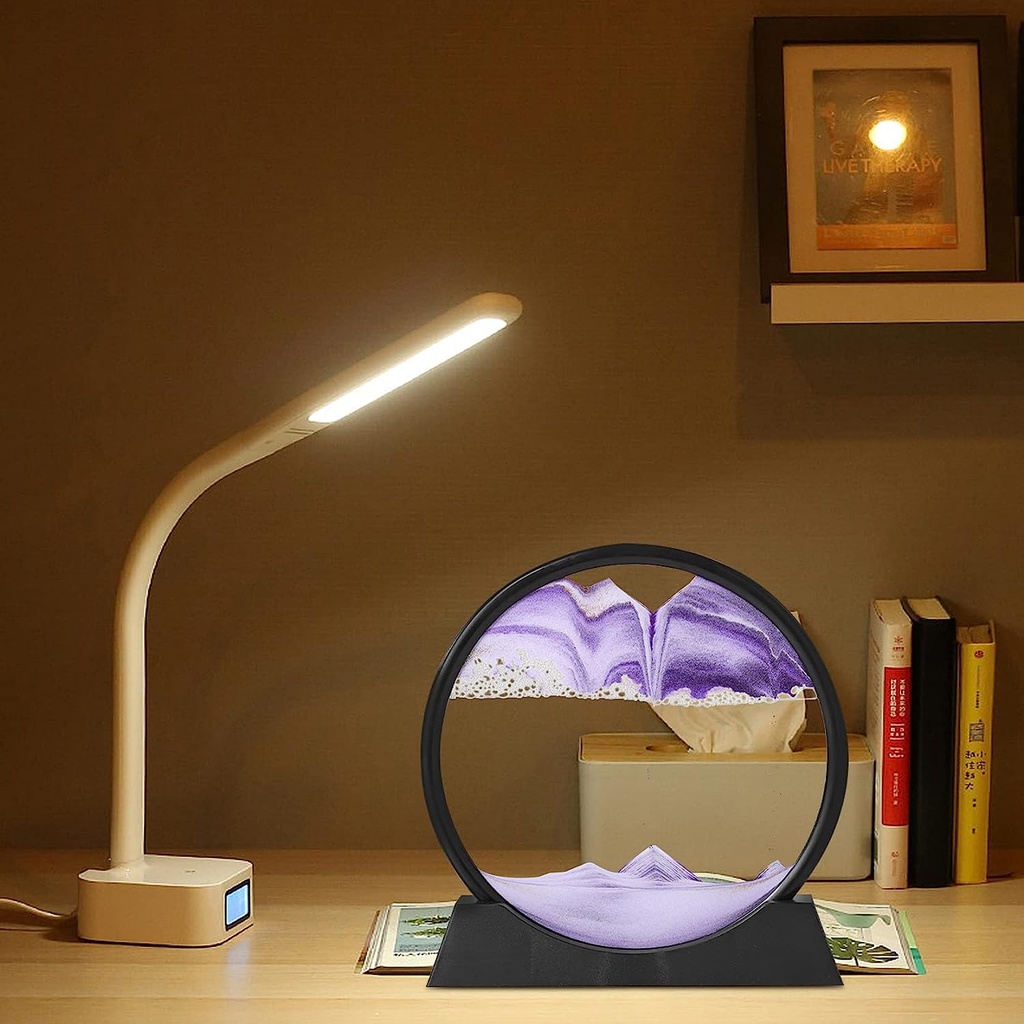 لوحة فنية للرمال المتحركة ثري دي من الزجاج بقاعدة بلاستيك للمساعدة علي الأسترخاء وتجديد الديكور