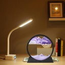 لوحة فنية للرمال المتحركة ثري دي من الزجاج بقاعدة بلاستيك للمساعدة علي الأسترخاء وتجديد الديكور