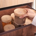 طقم علب اكليريك 9 قطع بمقاسات مختلفة لحفظ وتخزين الحبوب والبقوليات والتوابل والمكسرات