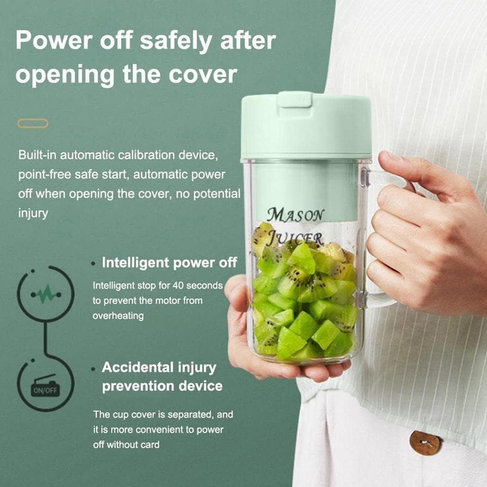 خلاط ومج فواكه وخضروات محمول يو اس بي 500 ملي للجيم والديتوكس مناسب للسفر والخروج