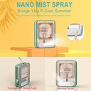 مروحة ومبرد هواء ميني محمول بخزان مياه و 3 سرعات واضاءة ليلية بوصلة يو اس بي للتغلب علي حر الصيف وقطع الكهرباء