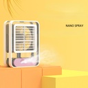 مروحة ومبرد هواء ميني محمول بخزان مياه و 3 سرعات واضاءة ليلية بوصلة يو اس بي للتغلب علي حر الصيف وقطع الكهرباء