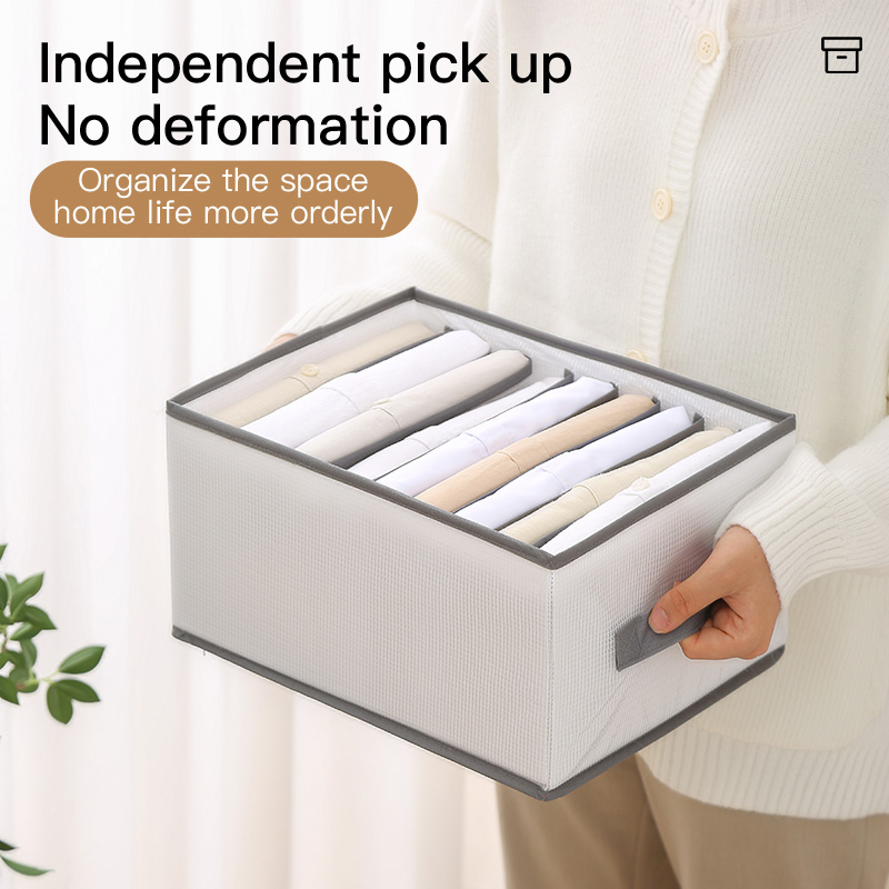 منظم دولاب وادراج للبناطيل والتيشرتات والقمصان مقسم 12 خانة قابل للطي لسهولة التخزين وبيد