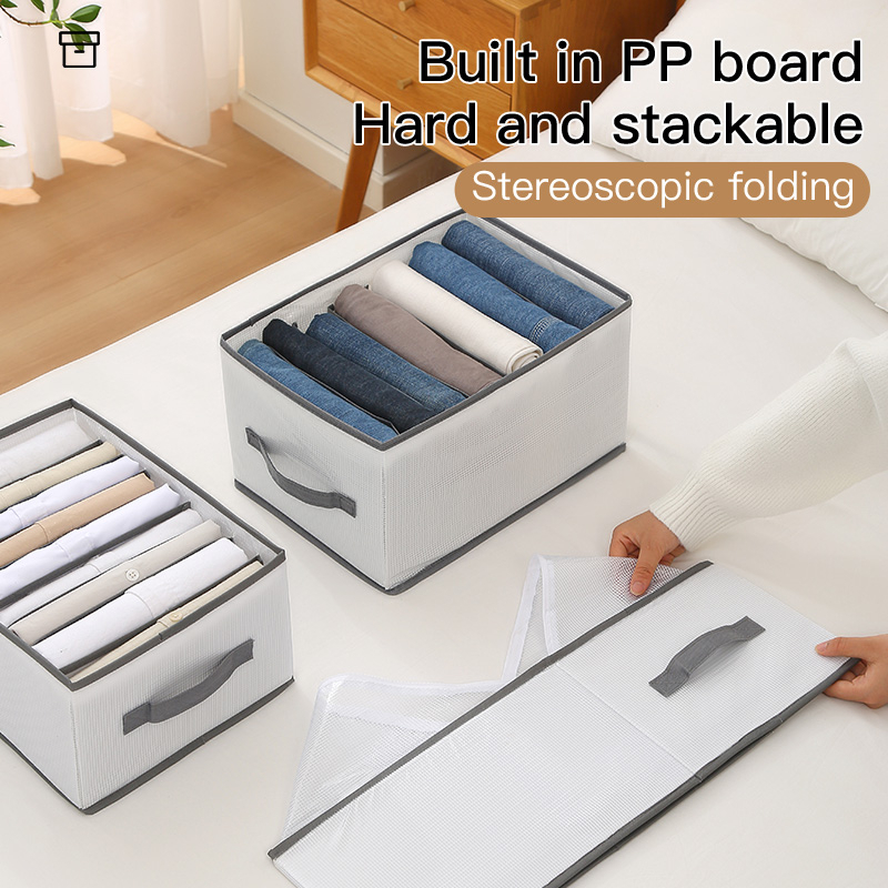 منظم دولاب وادراج للبناطيل والتيشرتات والقمصان مقسم 12 خانة قابل للطي لسهولة التخزين وبيد