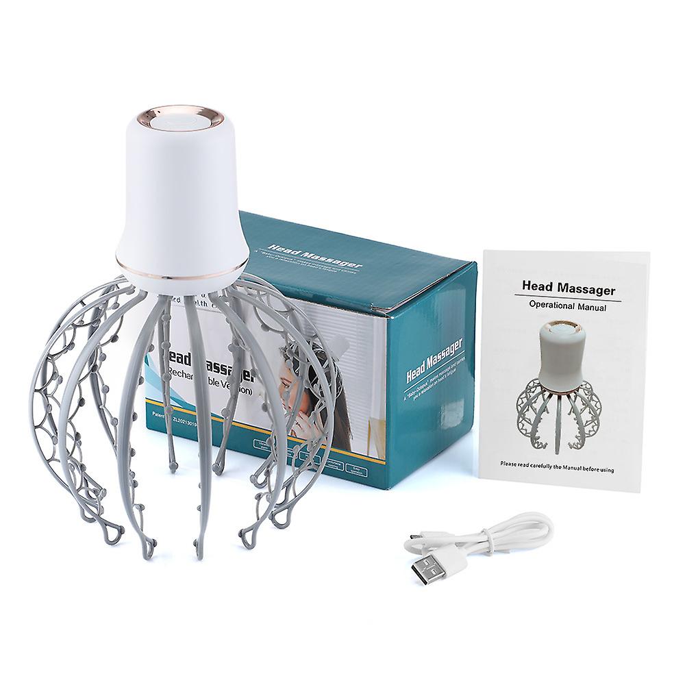 جهاز تدليك ومساج الرأس بوصلة يو اس بي للاسترخاء والتخلص من الصداع وتنشيط الدورة الدموية لتحفيز نمو الشعر