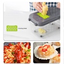 قطاعة ومبشرة للخضراوات والفواكه والجبن  والبيض 22 قطعة مع صفاية وعلبة عملية وسهلة الاستخدام بيد