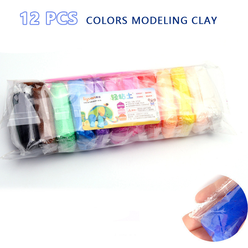 صلصال فوم غير سام 12 قطعة بألوان مختلفة سهل التشكيل للعب وتنمية مواهب ومهارات الأطفال