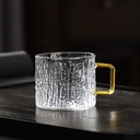 مج قهوة زجاج صغير يد مدهب