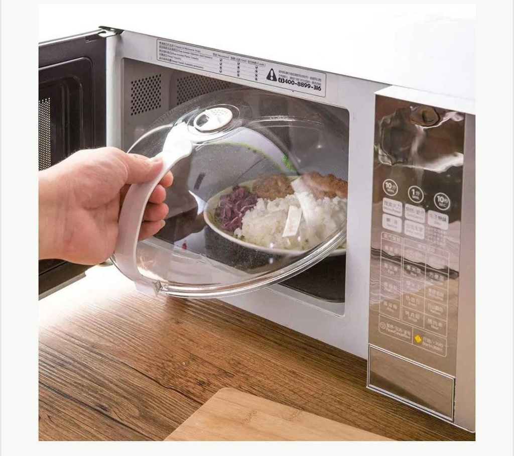 غطاء طعام الميكرويف بيد لتوزيع الحرارة بالتساوي والحفاظ على الميكرويف من الأتساخ