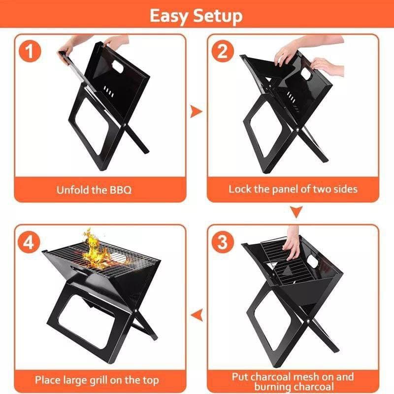 شواية الفحم المحمولة والقابلة للطي لشواء رائع في أي مكان