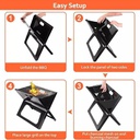 شواية الفحم المحمولة والقابلة للطي لشواء رائع في أي مكان