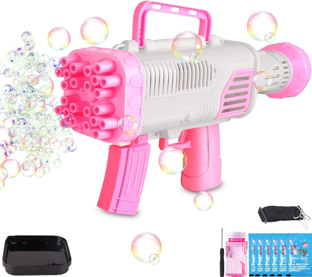 مسدس فقاعات صابون 24 فتحة للعب والتسلية والضحك للكبار والصغار