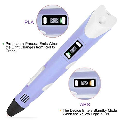 قلم رسم ثري دي بشاشة عرض قابل لتعديل السرعة ودرجة الحرارة لرسومات ومجسمات واقعية