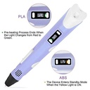 قلم رسم ثري دي بشاشة عرض قابل لتعديل السرعة ودرجة الحرارة لرسومات ومجسمات واقعية