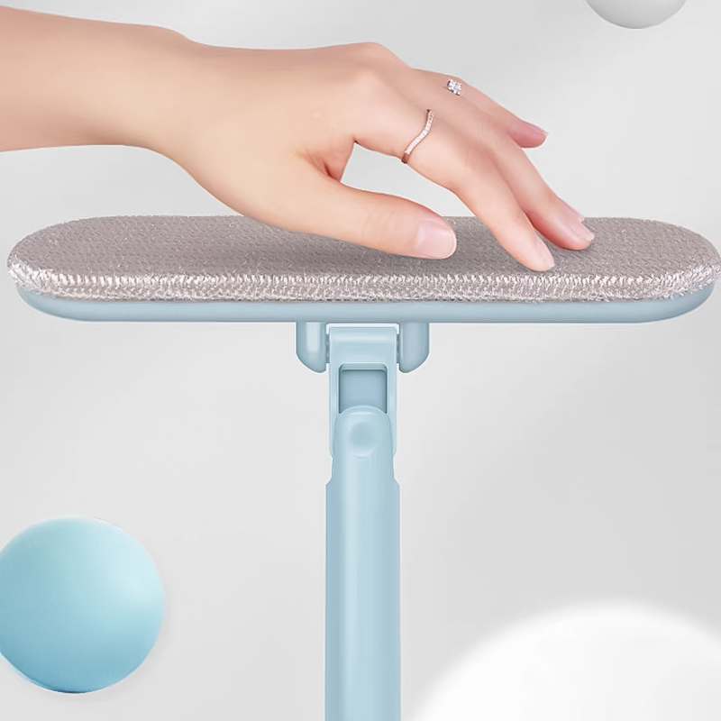 مساحة سلك وزجاج 2 في 1 تدور للوصول للاماكن الضيقة للتنظيف والتلميع من التراب والشحوم بيد معدن