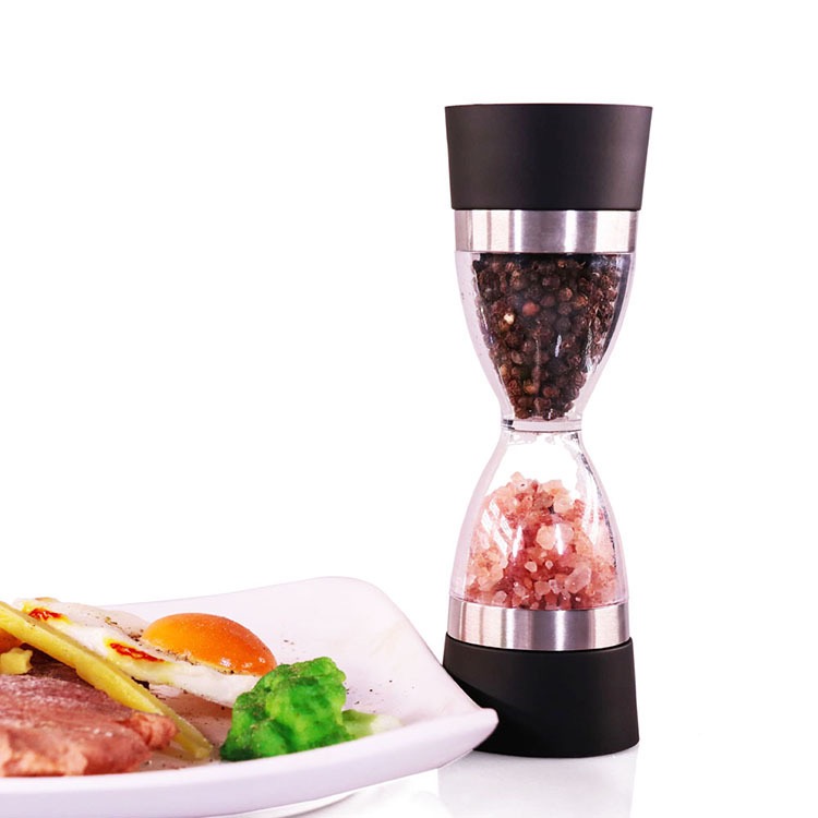 مطحنة فلفل اسود وتوابل يدوية 2 في 1 من الزجاج عملية وسهلة الاستخدام والتنظيف