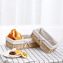 طقم باسكت خوص مستطيل قطعتين بمقاسات مختلفة لحمل وتنظيم ادوات الميكب والعناية بالشعر والبشرة