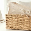 طقم باسكت خوص مستطيل قطعتين بمقاسات مختلفة لحمل وتنظيم ادوات الميكب والعناية بالشعر والبشرة