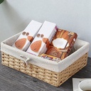 طقم باسكت خوص مستطيل قطعتين بمقاسات مختلفة لحمل وتنظيم ادوات الميكب والعناية بالشعر والبشرة